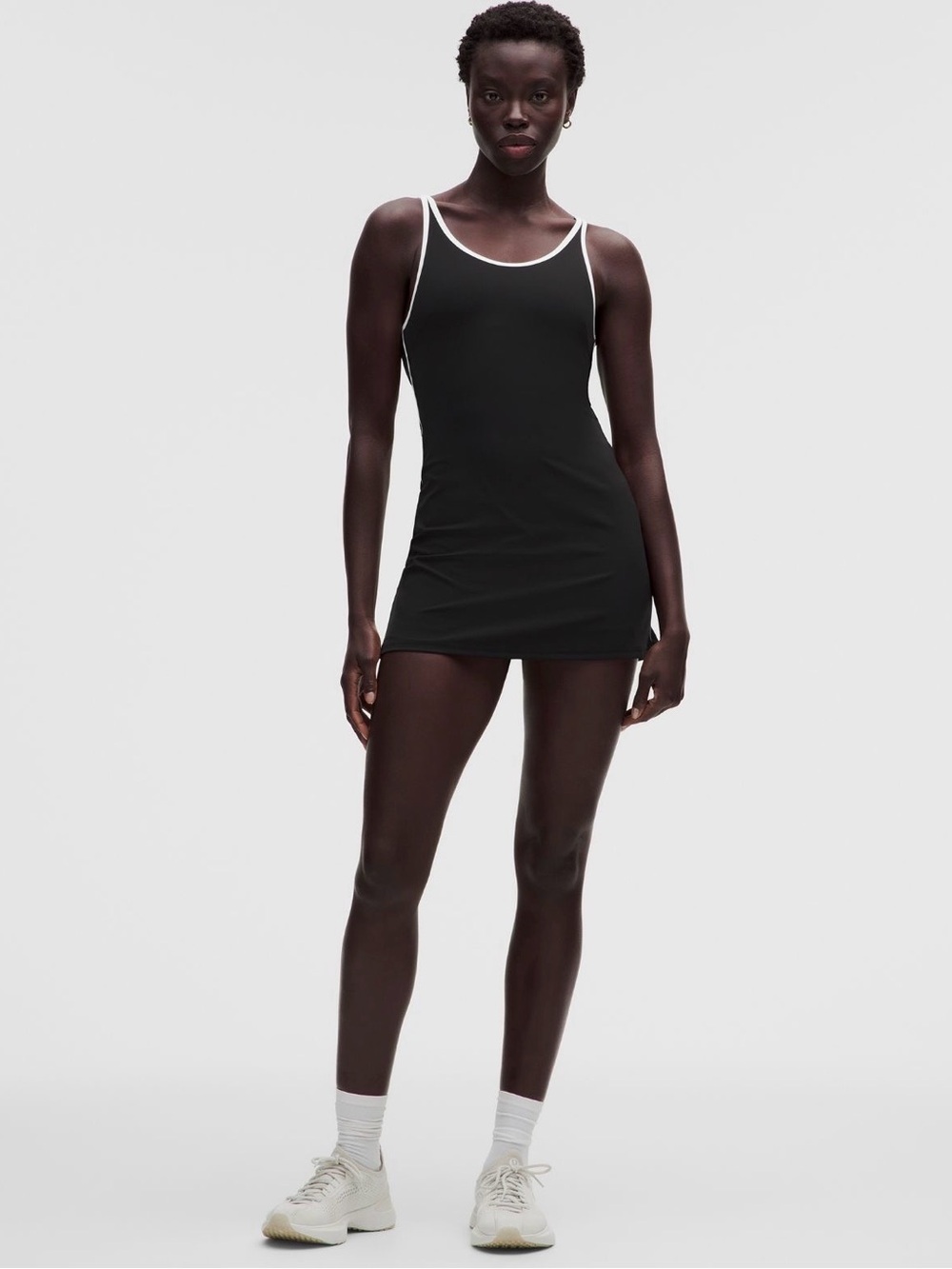lululemon athletica Black Slip Dress with White Trim
